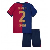 Fotbalové Dres Barcelona Pau Cubarsi #2 Dětské Domácí 2024-25 Krátký Rukáv (+ trenýrky)